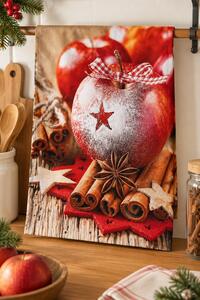 Bavlněná vánoční utěrka Jablko a skořice 50 × 70 cm 1140006