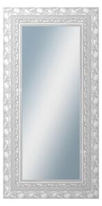 DANTIK - Zarámované zrcadlo - rozměr s rámem cca 50x100 cm z lišty ROKOKO stříbrná házená (2881)