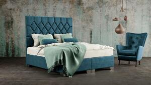 Materasso RHOMBUS - designová čalouněná postel s vysokým čelem (typ potahu A) 200 x 200 cm