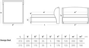 Materasso ENIF - designová čalouněná postel (typ potahu A)