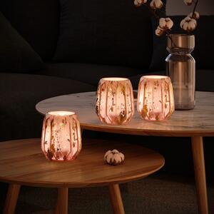 FLHF Cordoba LED dekorace práškově růžová, 9x12x13 cm