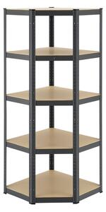 Juskys Rohový regál Basic 180x70x40 cm - šedý