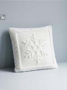 Sinsay - Vánoční dekorativní povlak na polštář s motivem sněhové vločky - bílá