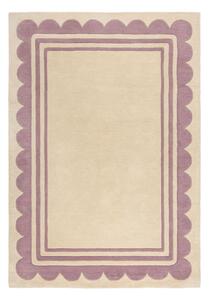 Ručně tkaný vlněný koberec ve fialovo-přírodní barvě 160x230 cm Lois Scallop – Flair Rugs
