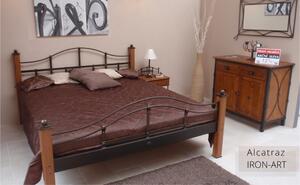 IRON-ART ALCATRAZ - robustní kovová postel, kov + dřevo
