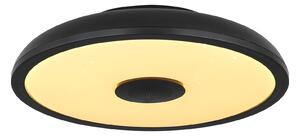 GLOBO Stropní inteligentní LED osvětlení RAFFY, 18W, RGB, reproduktor, IP44, černé 41366B