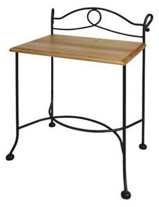 IRON-ART Noční stolek MODENA - bez zásuvky, kov + dřevo