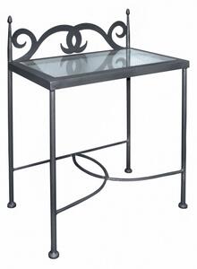 IRON-ART Noční stolek CARTAGENA - se skleněnou deskou