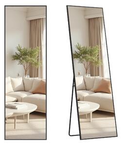 SONGMICS Stojací zrcadlo rám z hliníkové slitiny tvrzené sklo 150 x 40 cm černá