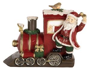 Vánoční dekorace figurka Santa Clause na mašince – 16x10x13 cm