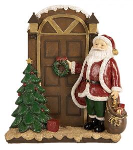 Vánoční dekorace figurka Santa Clause klepajícího na dveře – 18x7x20 cm