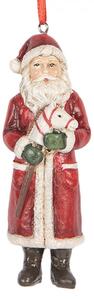 Závěsná vánoční ozdoba Santa Claus s hlavou houpacího koně – 11 cm