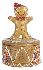 Vánoční dekorace figurka veselého perníkového panáčka – 7x11 cm