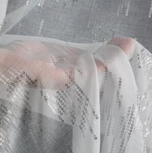Hotová záclona TILDA bílo-stříbrná - na průchodkách