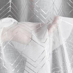 Hotová záclona OLZA - na průchodkách, bílo-stříbrná