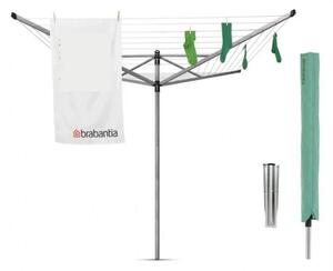 Brabantia Zahradní sušák LIFT-O-MATIC Advance 50m šedý (potah, kovový stojan do země, vak na kolíčky)