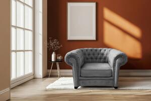 KŘESLO CHESTERFIELD, textil, kompozitní dřevo, šedá Livetastic - Online Only křesla & taburety, Online Only