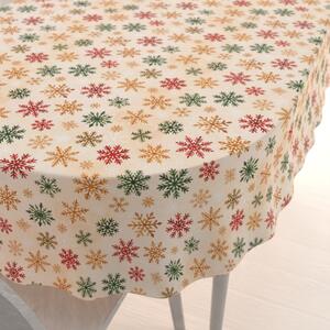 Biante Dekorační oválný ubrus Leona LN-179 Barevné vločky na béžovém 50x100 cm