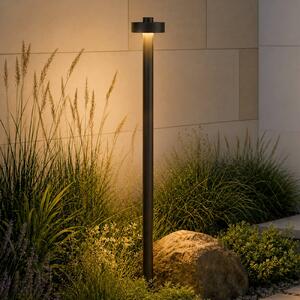 Lucande LED osvětlení cesty Nirella, 100 cm, černé, IP65, Černá, kov, Moderní