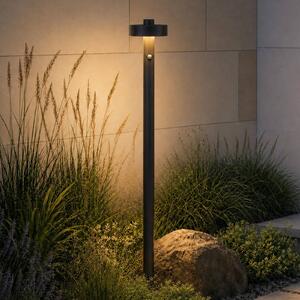 Lucande LED osvětlení cesty Nirella, 100 cm, černé, se senzorem, Černá, kov, Moderní