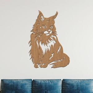 Dřevěný obraz Mainské mývalí kočky | Rozměry (cm): 42x60 | Zvolte barvu dekoru: Horský dub