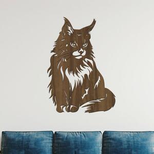 Dřevo života | Dřevěný obraz Mainské mývalý kočky | Rozměry (cm): 28x40 | Barva: Ořech