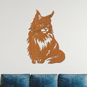 Dřevo života | Dřevěný obraz Mainské mývalý kočky | Rozměry (cm): 28x40 | Barva: Třešeň
