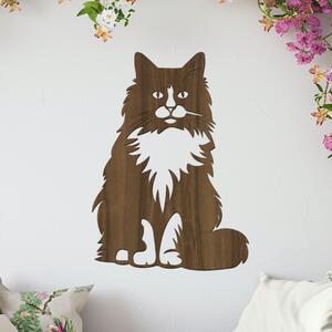 Dřevo života | Dřevěná dekorace Norské lesní kočky | Rozměry (cm): 42x60 | Barva: Ořech