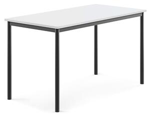 AJ Produkty Stůl SONITUS, 1400x700x760 mm, antracitově šedé nohy, HPL deska tlumící hluk, bílá