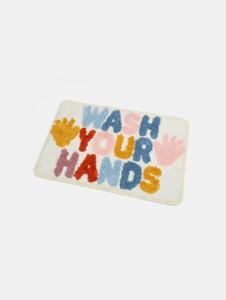 Sinsay - Koupelnová předložka s nápisem "Wash your hands" - vícebarevná