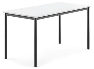 AJ Produkty Stůl BORÅS, 1400x700x720 mm, antracitově šedé nohy, HPL deska, bílá