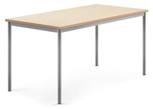 AJ Produkty Stůl SONITUS, 1600x800x760 mm, stříbrné nohy, deska s linoleem, béžová
