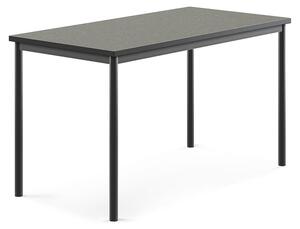 AJ Produkty Stůl SONITUS, 1400x700x760 mm, antracitově šedé nohy, deska s linoleem, tmavě šedá