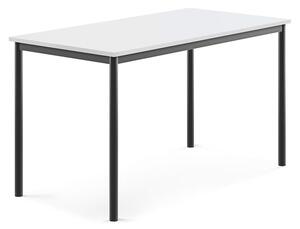 AJ Produkty Stůl BORÅS, 1400x700x760 mm, antracitově šedé nohy, HPL deska, bílá