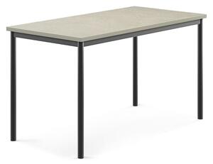 AJ Produkty Stůl SONITUS, 1400x700x760 mm, antracitově šedé nohy, deska s linoleem, šedá