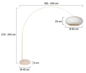Steinhauer Stojací lampa Sparkled Light v krémové barvě s šedým plátěným potahem, 240 cm, Krémová / jantar, Obývací pokoj / jídelna, kov