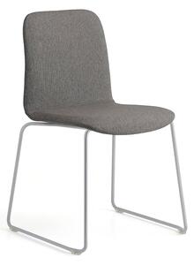 AJ Produkty Židle LABELL, ližinová podnož, stříbrná/hnědá