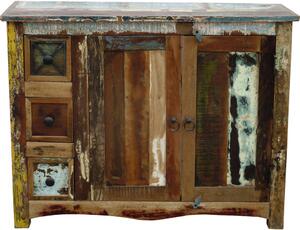 KOMODA, recyklované dřevo, vícebarevná, 110/85/40 cm Landscape