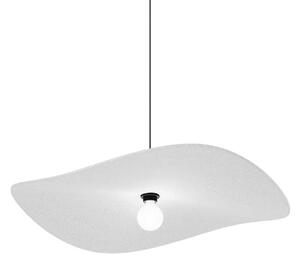 Wever & Ducré Lighting WEVER & DUCRÉ Závěsné světlo Wave Soft 3.0, filc, mramorově šedá, 100 cm, stmívatelný, Hliník / šedá / zinek, Obývací pokoj / jídelna, Textil / tkanina / hedvábí, Moderní