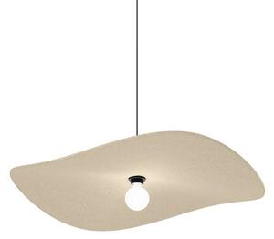 Wever & Ducré Lighting WEVER DUCRÉ Závěsné světlo Wave Soft 3.0 z plsti v barvě vápence, stmívatelný, Krémová / jantar, Obývací pokoj / jídelna, Textil / tkanina / hedvábí, Moderní