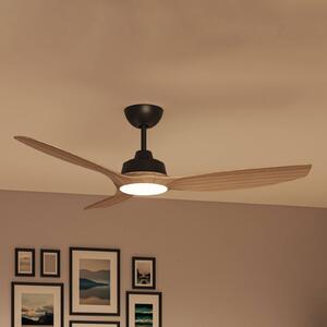 Philips Ventilátor LED Olas, průměr 132 cm, hnědý/černý,, stmívatelný, Černá, Obývací pokoj / jídelna, Plast, Moderní