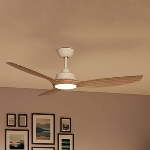 Philips Ventilátor LED Olas, Ø 132 cm, hnědý/bílý,, stmívatelný, Bílá / opál, Obývací pokoj / jídelna, Plast, Moderní