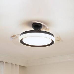 Philips Stropní ventilátor LED Bliss, černý/bílý, tichý,, stmívatelný, Černá, Obývací pokoj / jídelna, kov, Moderní