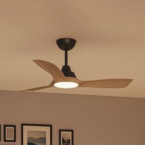 Philips Ventilátor LED Olas, průměr 106 cm, hnědý/černý,, stmívatelný, Černá, Obývací pokoj / jídelna, Plast, Moderní