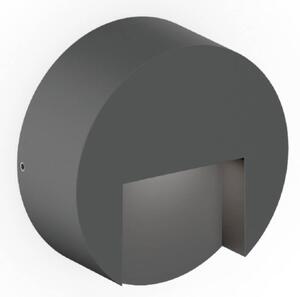 Wever & Ducré Lighting WEVER DUCRÉ LED venkovní nástěnné svítidlo Reto Round 0,8 antracitová, stmívatelný, Černá, Hliník, Moderní, Nástěnné bodové svítidlo