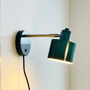 Dyberg Larsen Nástěnné světlo Ocean, tmavě zelená, výška 30 cm, Zelená, Obývací pokoj / jídelna, kov, Design