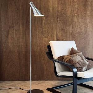 Dyberg Larsen Stojací lampa DL12, chrom, výška 139 cm, kov, stmívatelný, Chrom / stříbro, Obývací pokoj / jídelna, kov, Design