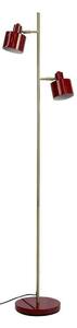 Dyberg Larsen Stojací lampa Ocean, tmavě červená, 160 cm, 2 žárovky., Červená, Obývací pokoj / jídelna, kov, Skandinávský