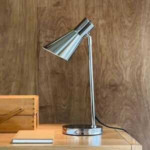Dyberg Larsen Stolní lampa DL12, chrom, výška 44,5 cm, kov, Chrom / stříbro, Obývací pokoj / jídelna, kov, Design