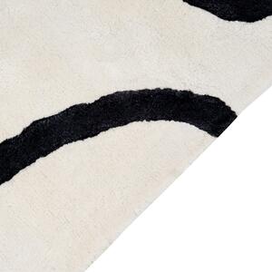 Viskózový koberec s abstraktním vzorem 160 x 230 cm bílý/černý KAPPAR